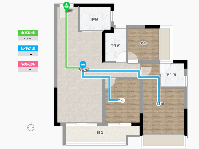 贵州省-安顺市-中交绿城桃源小镇-76.82-户型库-动静线