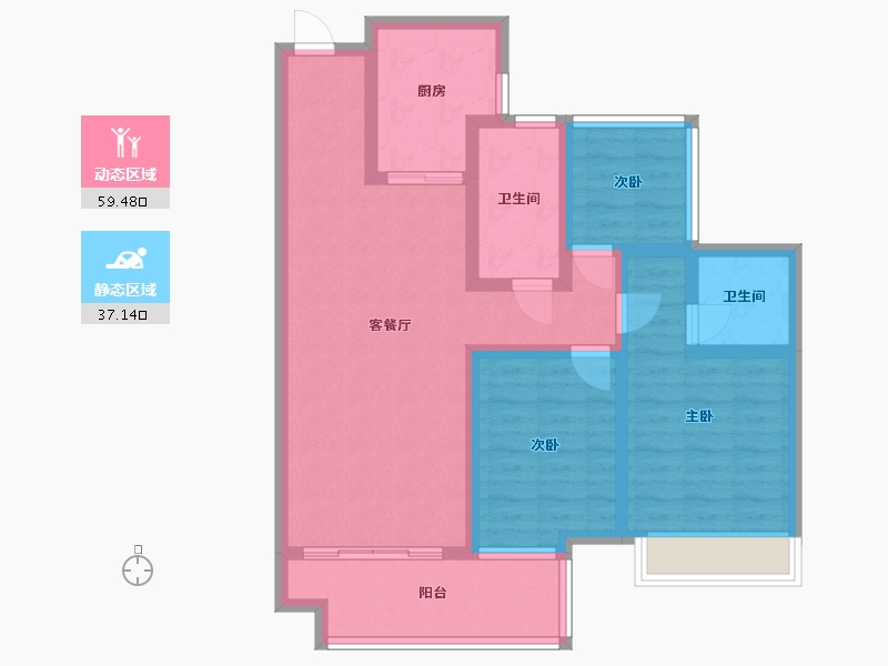 广东省-韶关市-保利中悦花园-77.00-户型库-动静分区