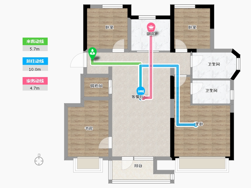 辽宁省-大连市-保利金地湖光山语-95.05-户型库-动静线