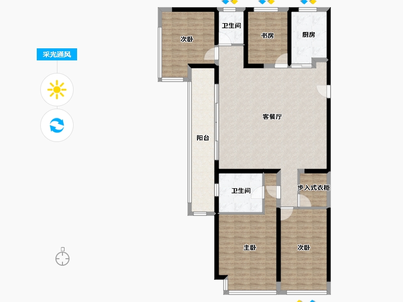 河南省-郑州市-美盛·金水印-133.15-户型库-采光通风