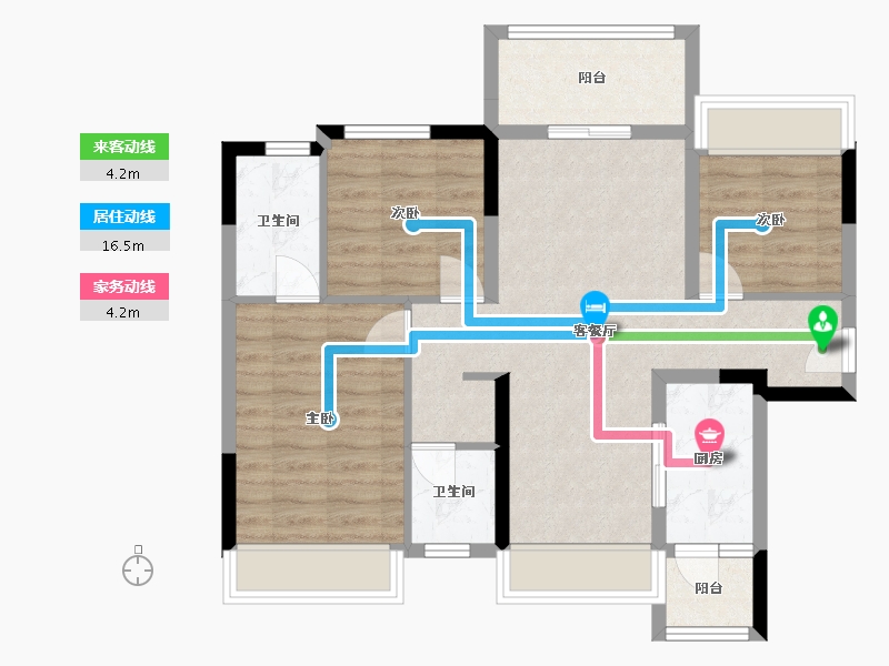 贵州省-贵阳市-蓝光雍锦湾-84.00-户型库-动静线