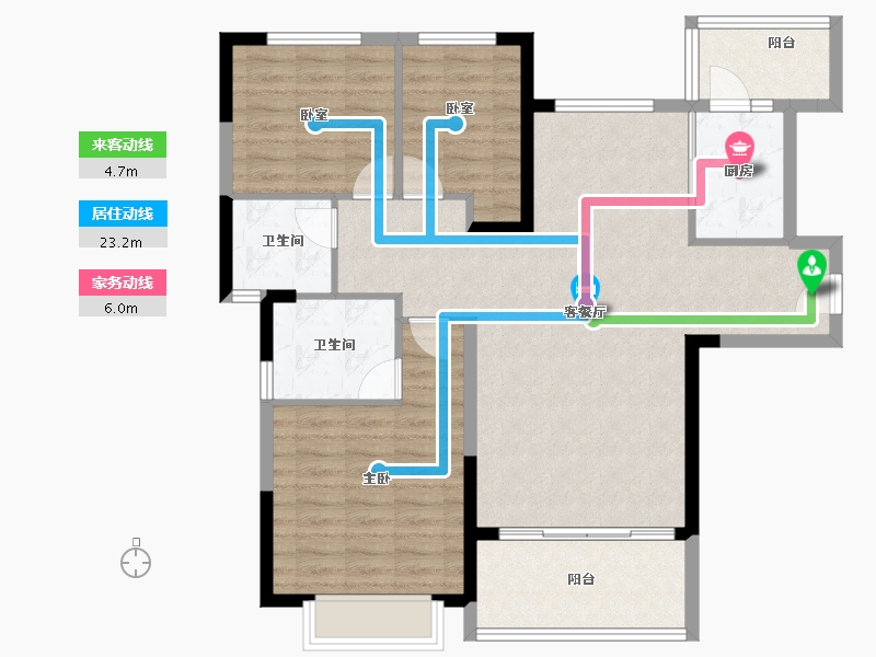 河南省-郑州市-郑州恒大养生谷-97.86-户型库-动静线