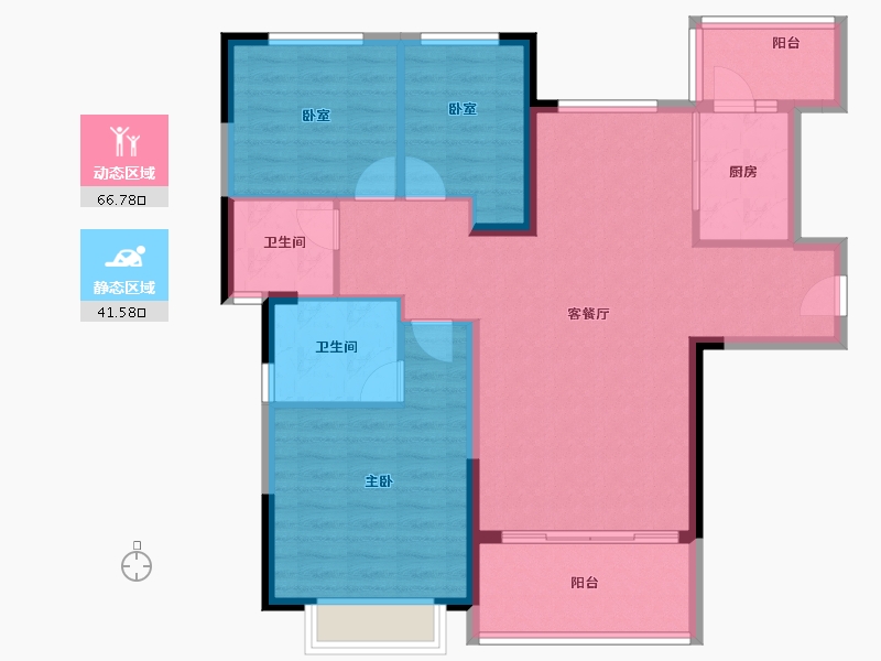 河南省-郑州市-郑州恒大养生谷-97.86-户型库-动静分区