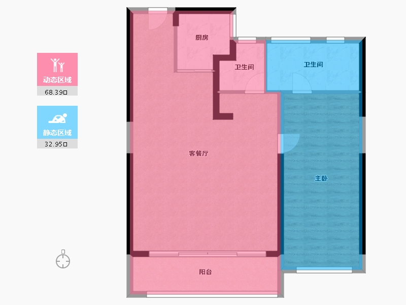 河南省-郑州市-美盛·金水印-92.57-户型库-动静分区