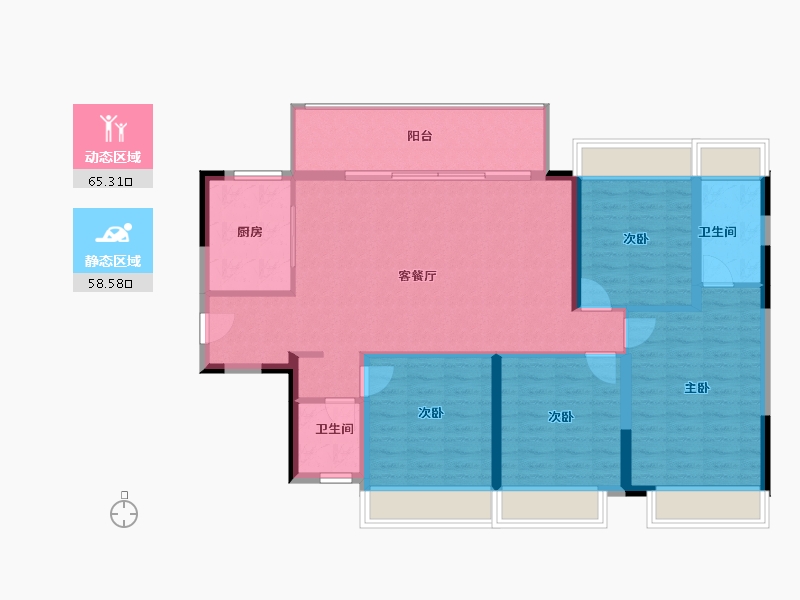 贵州省-安顺市-中交绿城桃源小镇-112.87-户型库-动静分区