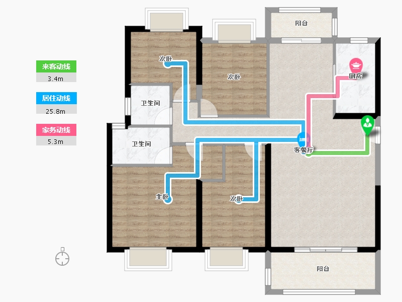 贵州省-贵阳市-花溪碧桂园-116.07-户型库-动静线