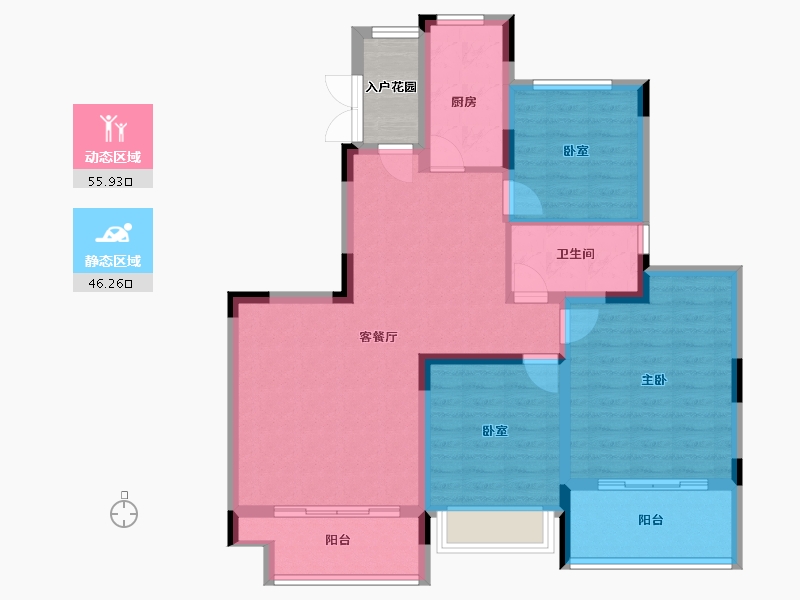 河南省-郑州市-郑州恒大养生谷-95.06-户型库-动静分区