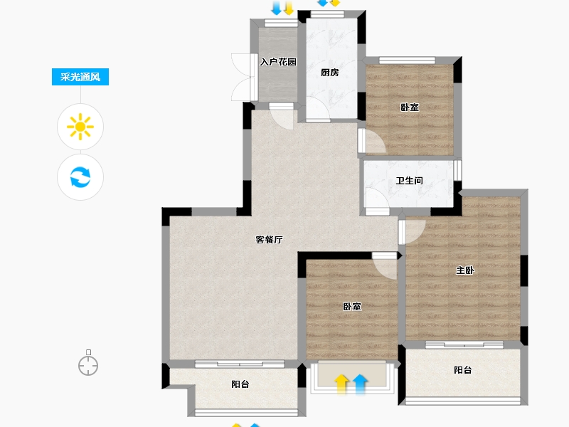 河南省-郑州市-郑州恒大养生谷-95.06-户型库-采光通风