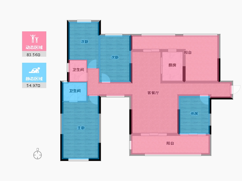 贵州省-贵阳市-利亚奥林花园-123.30-户型库-动静分区