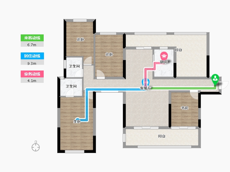 贵州省-贵阳市-利亚奥林花园-123.30-户型库-动静线