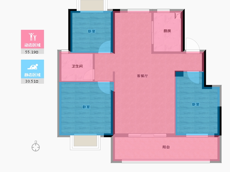 江西省-南昌市-祥和颂-76.80-户型库-动静分区