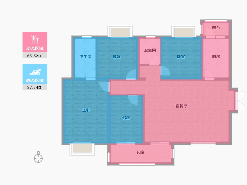 湖南省-长沙市-北辰中央公园(北辰辰玺)-110.32-户型库-动静分区