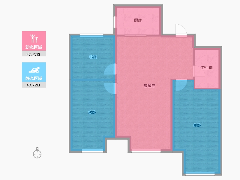 辽宁省-沈阳市-首开如院-82.77-户型库-动静分区