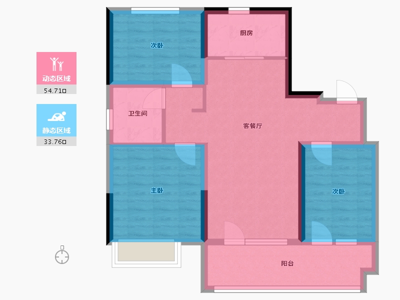 山东省-日照市-碧桂园时代之光-82.45-户型库-动静分区