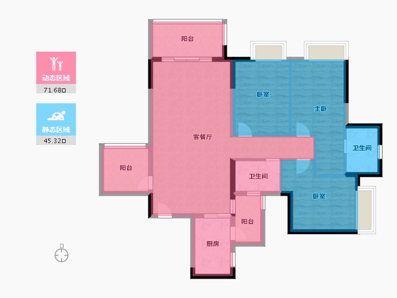 广东省-佛山市-广佛新世界花园洋房-105.00-户型库-动静分区