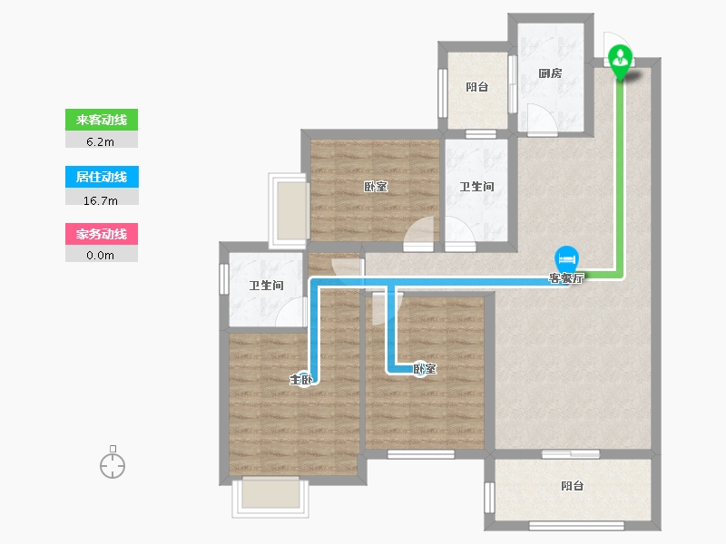 湖南省-长沙市-北辰中央公园(北辰辰玺)-97.69-户型库-动静线