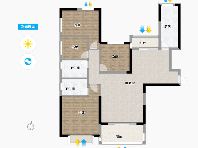 湖南省-长沙市-长沙恒大文化旅游城-114.56-户型库-采光通风