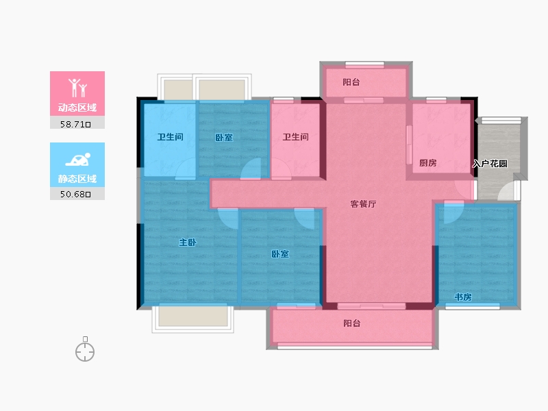 广东省-肇庆市-融创鼎湖府-102.12-户型库-动静分区