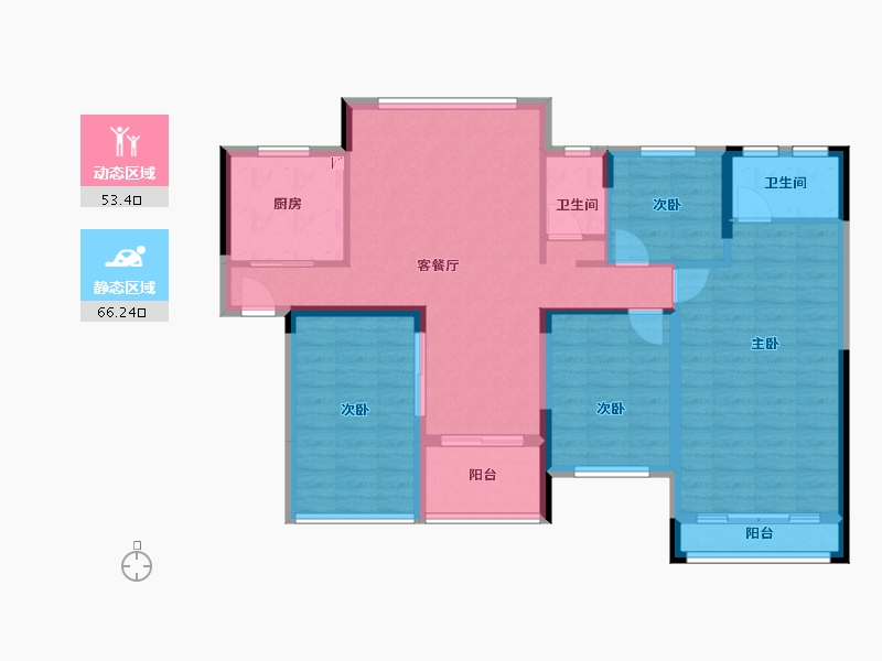 湖南省-长沙市-鸿海·公园里-107.68-户型库-动静分区