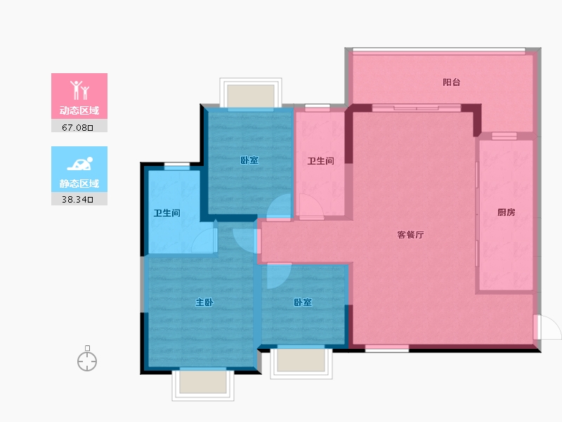 贵州省-贵阳市-贵阳恒大文化旅游城-94.87-户型库-动静分区