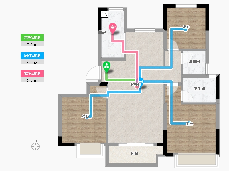 浙江省-湖州市-海伦堡海伦湾-83.20-户型库-动静线