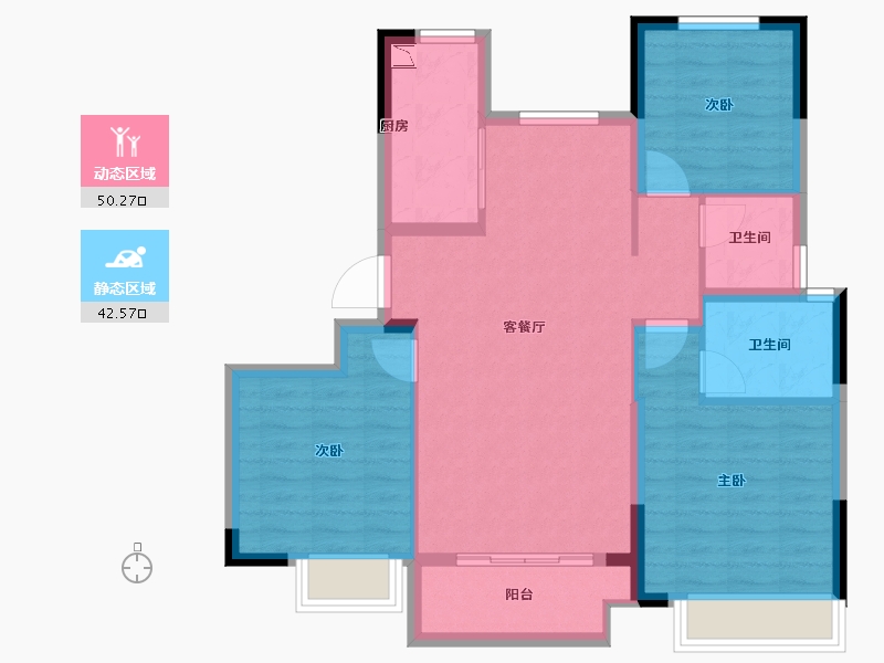 浙江省-湖州市-海伦堡海伦湾-83.20-户型库-动静分区