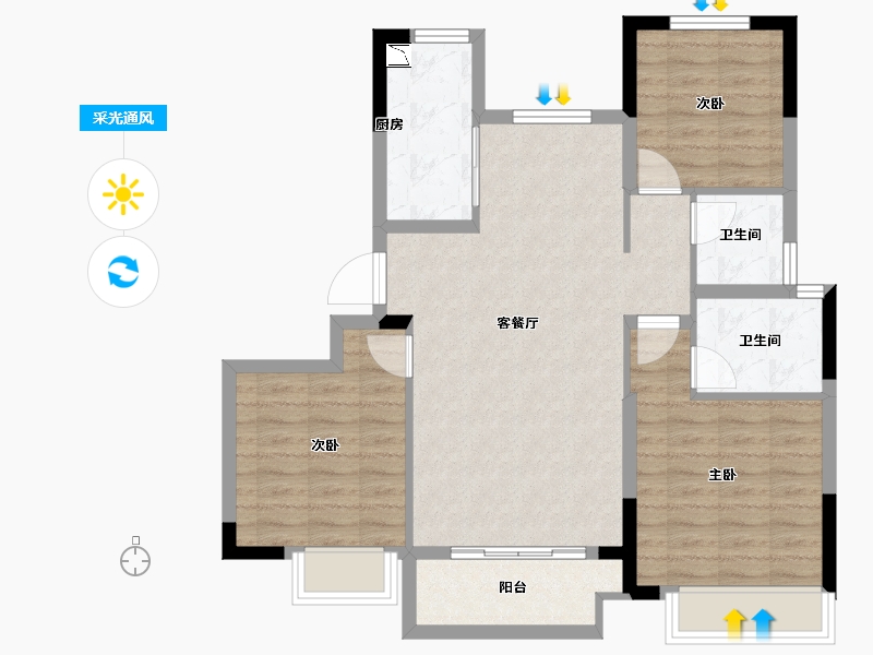 浙江省-湖州市-海伦堡海伦湾-83.20-户型库-采光通风