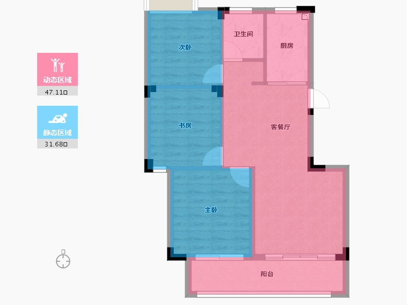 江西省-南昌市-九湾华苑-71.20-户型库-动静分区