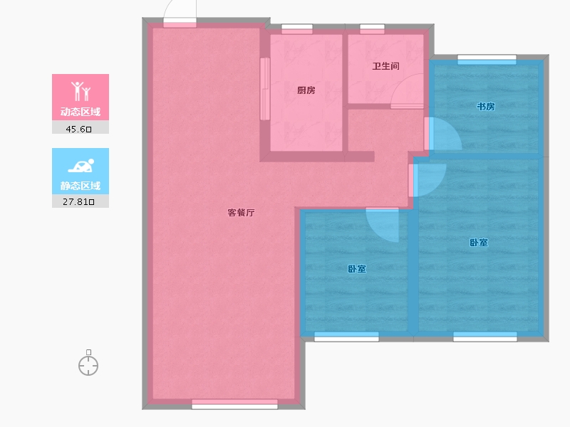 辽宁省-沈阳市-首开·国风尚城-65.37-户型库-动静分区