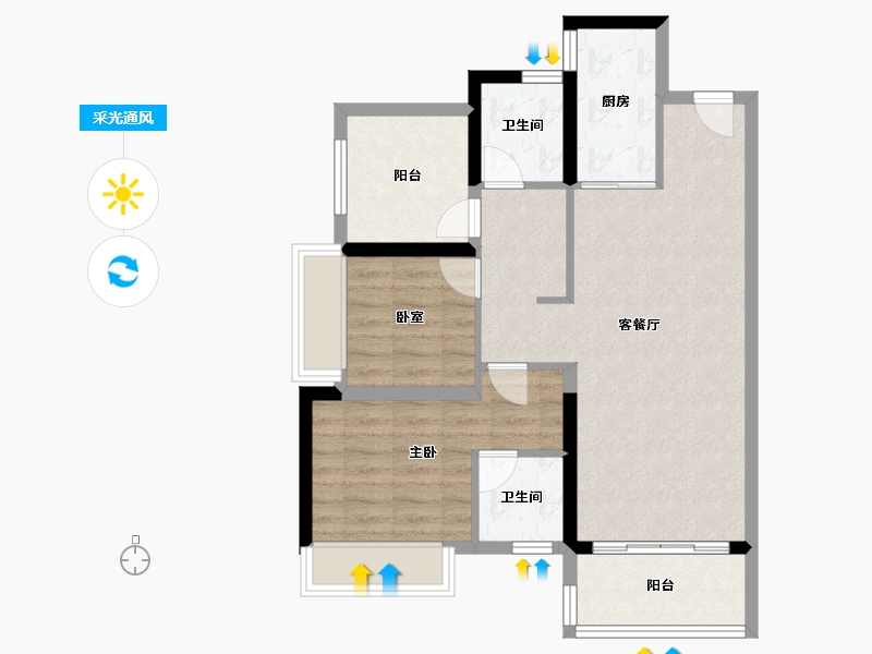 广东省-佛山市-保利紫山-73.01-户型库-采光通风