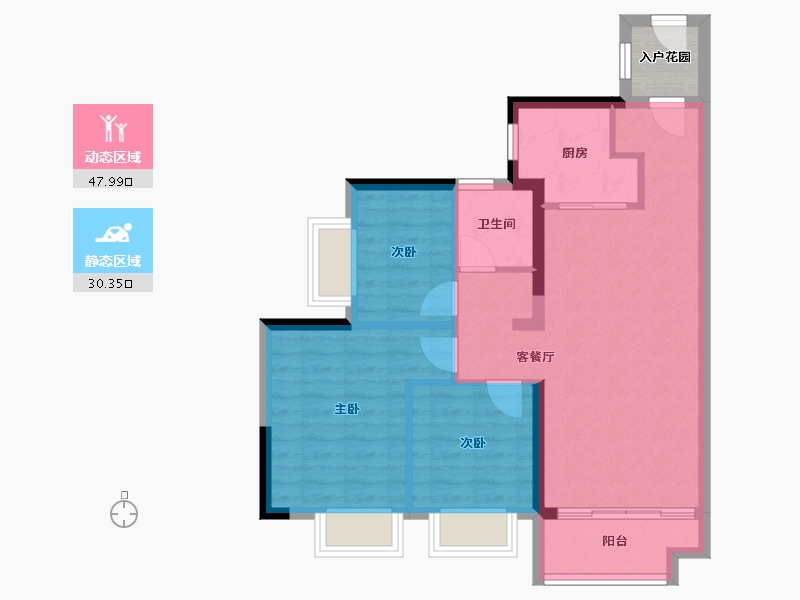 广东省-广州市-五矿壹云台-72.87-户型库-动静分区