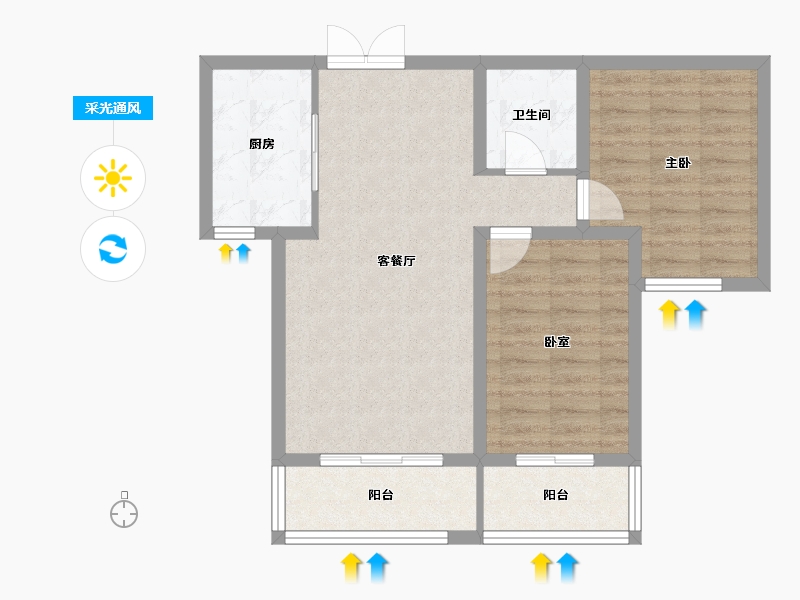 甘肃省-兰州市-兰石豪布斯卡-70.39-户型库-采光通风