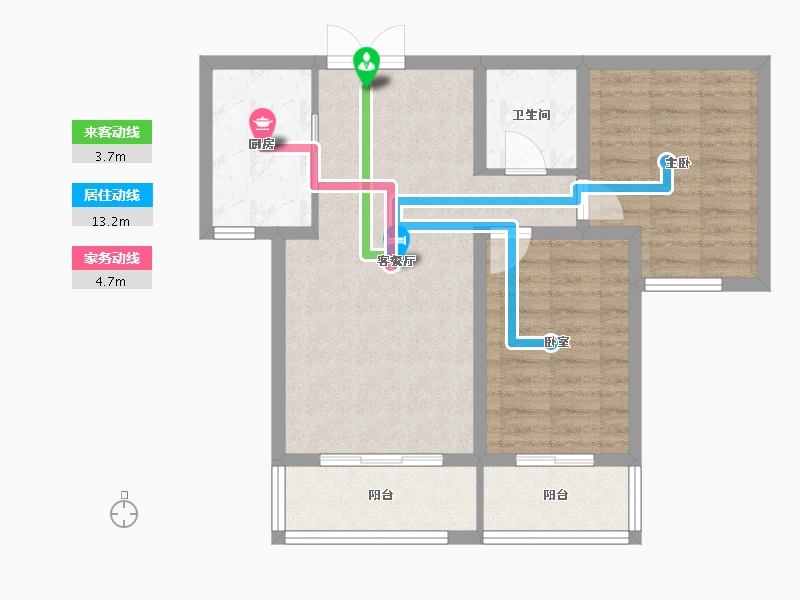 甘肃省-兰州市-兰石豪布斯卡-70.39-户型库-动静线