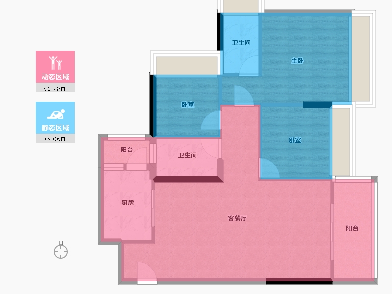 广东省-清远市-海港成天荷1号-82.77-户型库-动静分区