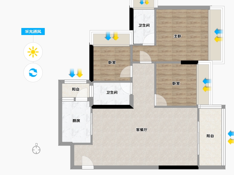 广东省-清远市-海港成天荷1号-82.77-户型库-采光通风