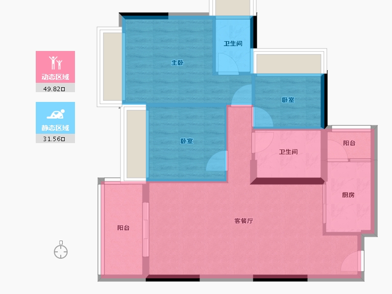 广东省-清远市-海港成天荷1号-72.84-户型库-动静分区