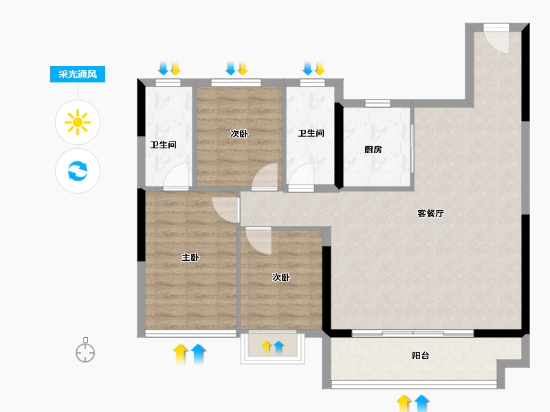 福建省-泉州市-建发映月-94.40-户型库-采光通风