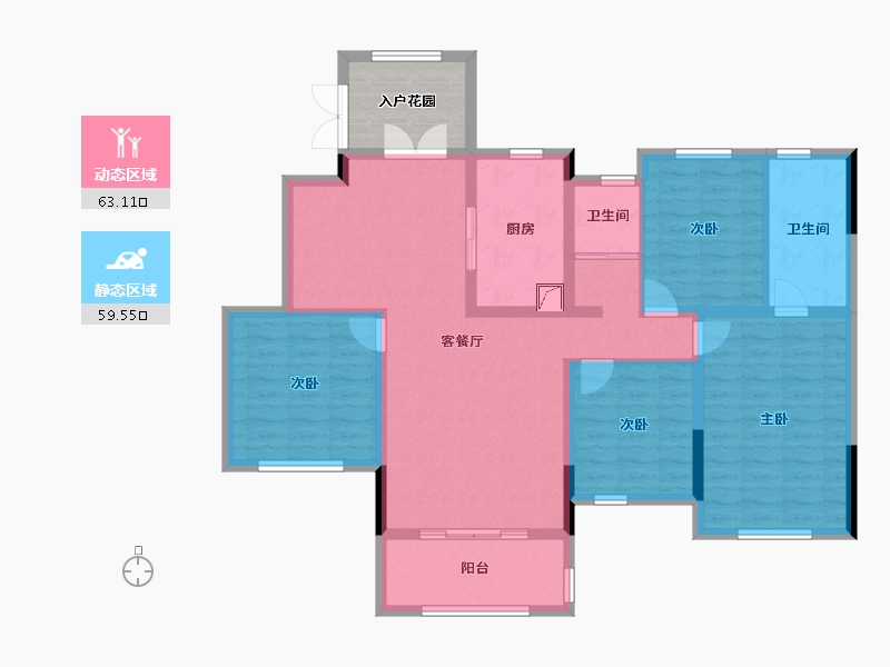 湖南省-长沙市-长房·宁都公馆-115.84-户型库-动静分区