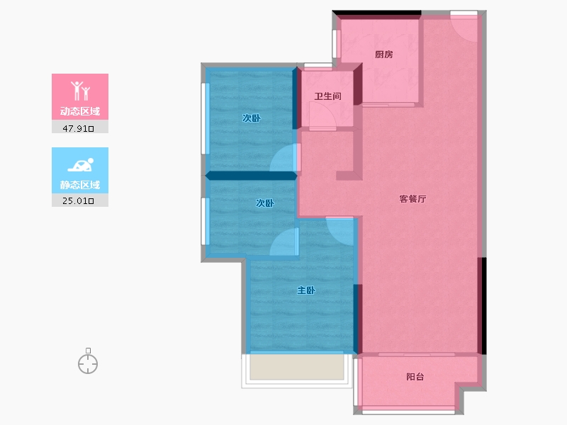 广东省-中山市-锦绣海湾城-64.59-户型库-动静分区