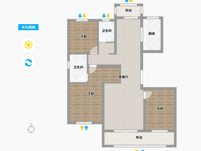 湖南省-长沙市-北辰中央公园(北辰辰玺)-111.99-户型库-采光通风