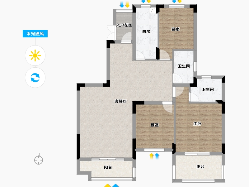 江西省-南昌市-南昌恒大林溪府-104.00-户型库-采光通风