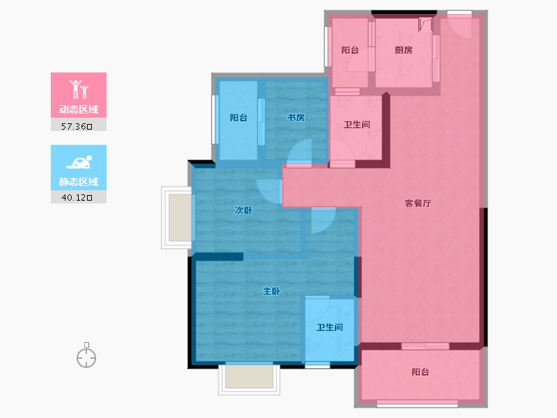 贵州省-贵阳市-宇虹万花城-85.93-户型库-动静分区