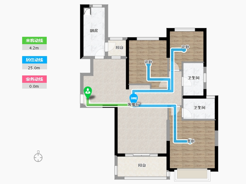 湖南省-长沙市-恒大揽湖苑-103.00-户型库-动静线