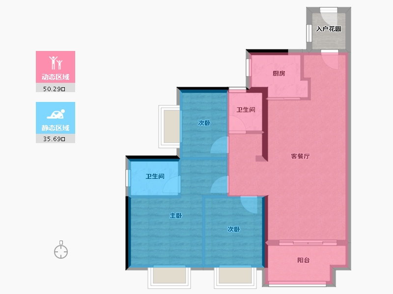 广东省-广州市-五矿壹云台-80.09-户型库-动静分区