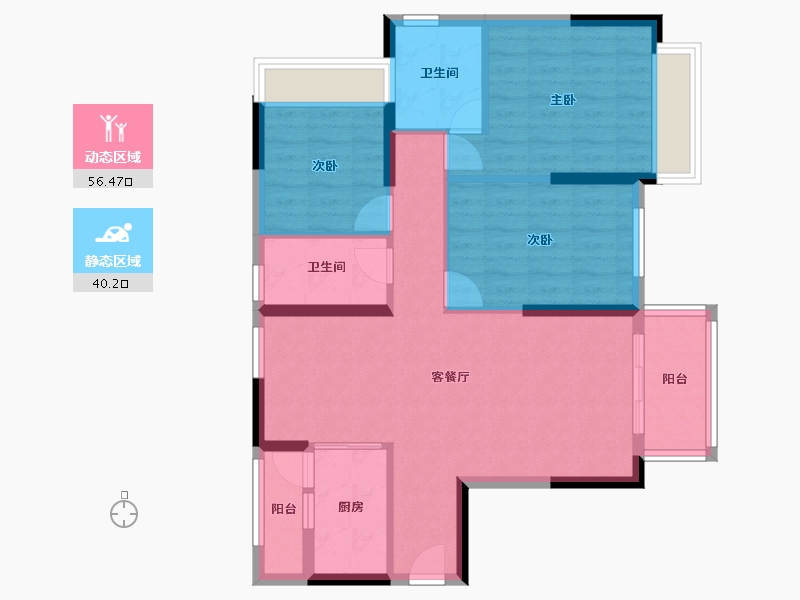 广东省-清远市-海伦湾-86.46-户型库-动静分区