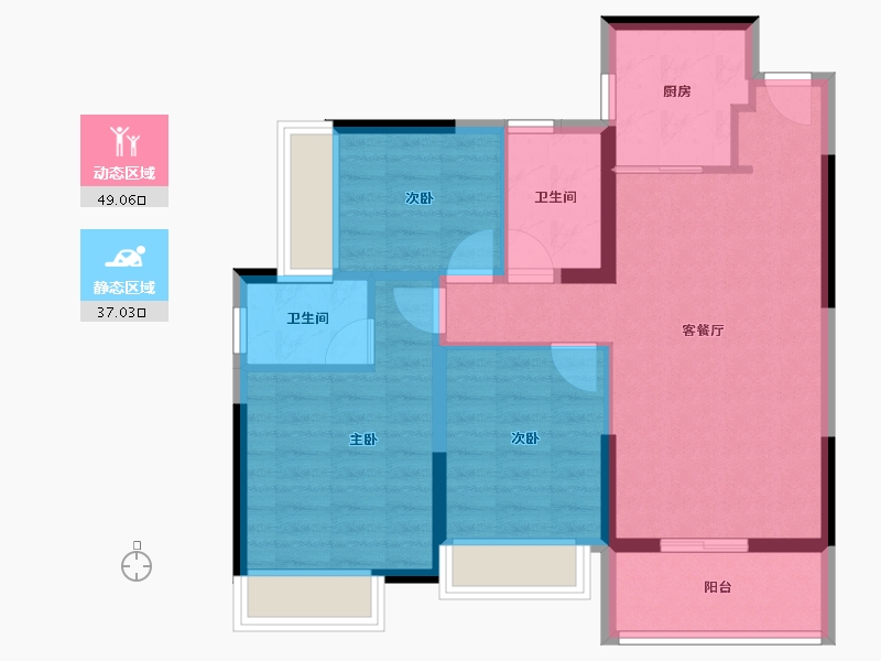 广东省-清远市-海伦湾-76.80-户型库-动静分区