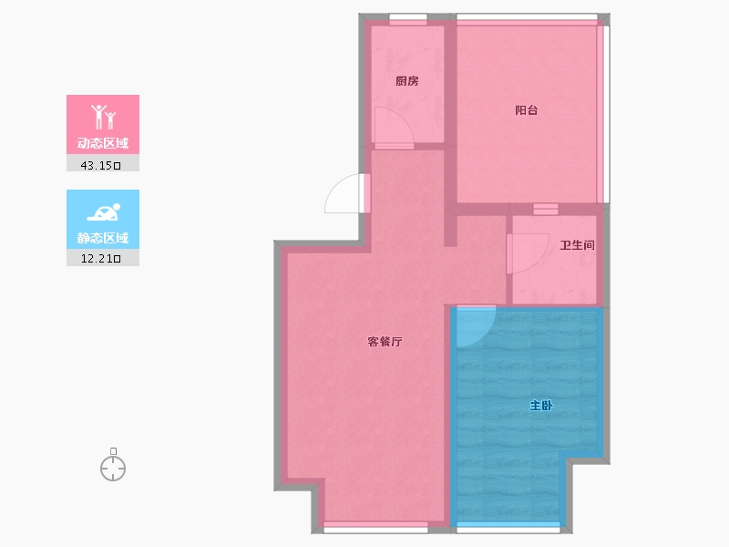 辽宁省-沈阳市-首开如院-48.48-户型库-动静分区