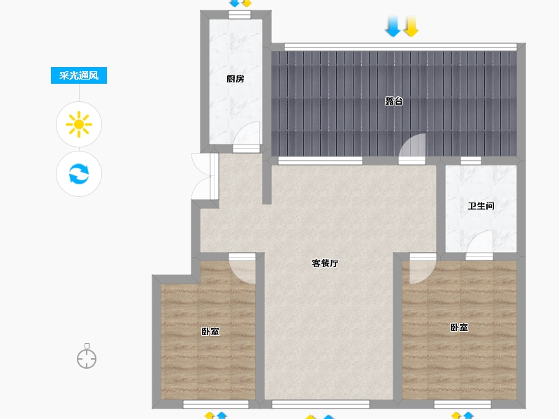 辽宁省-沈阳市-首开·国风尚城-91.66-户型库-采光通风