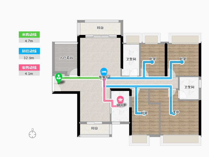 广东省-佛山市-保利紫山-111.48-户型库-动静线