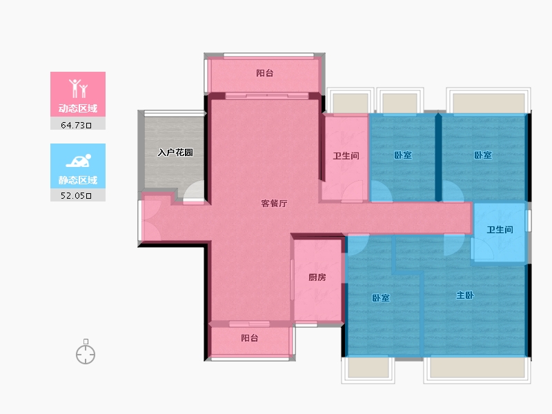 广东省-佛山市-保利紫山-111.48-户型库-动静分区